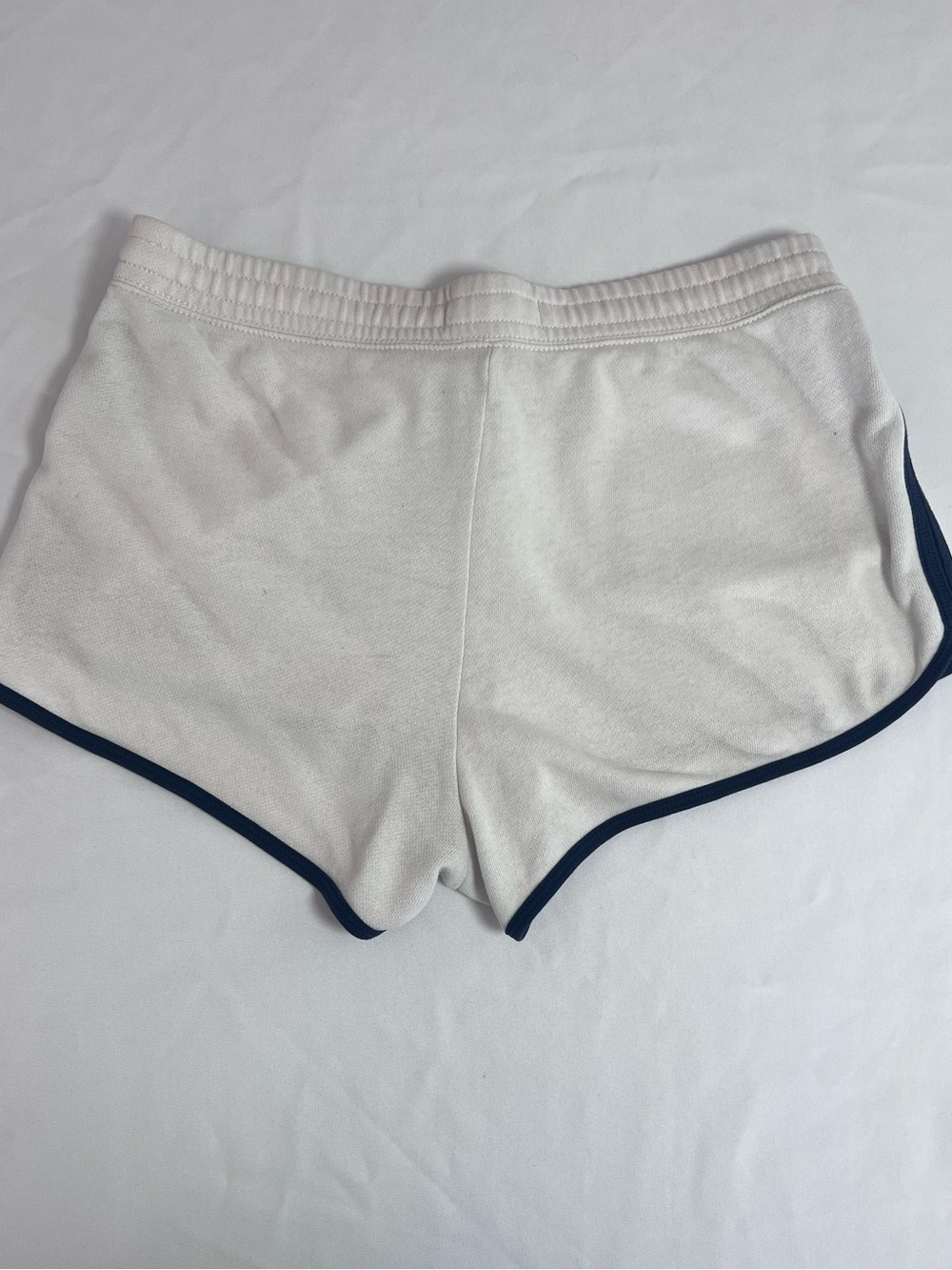 Hollister White Drawstring Terry Shorts with Navy Trim - Picture 2 of 9